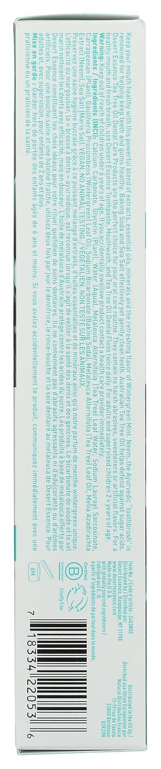 Desert Essence Tea Tree Oil Toothpaste with Neem 7 oz - view 6
